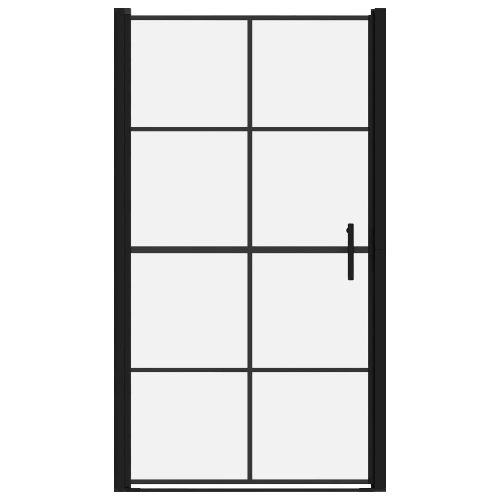 Shower Doors Tempered Glass 39.4"x70.1" Black