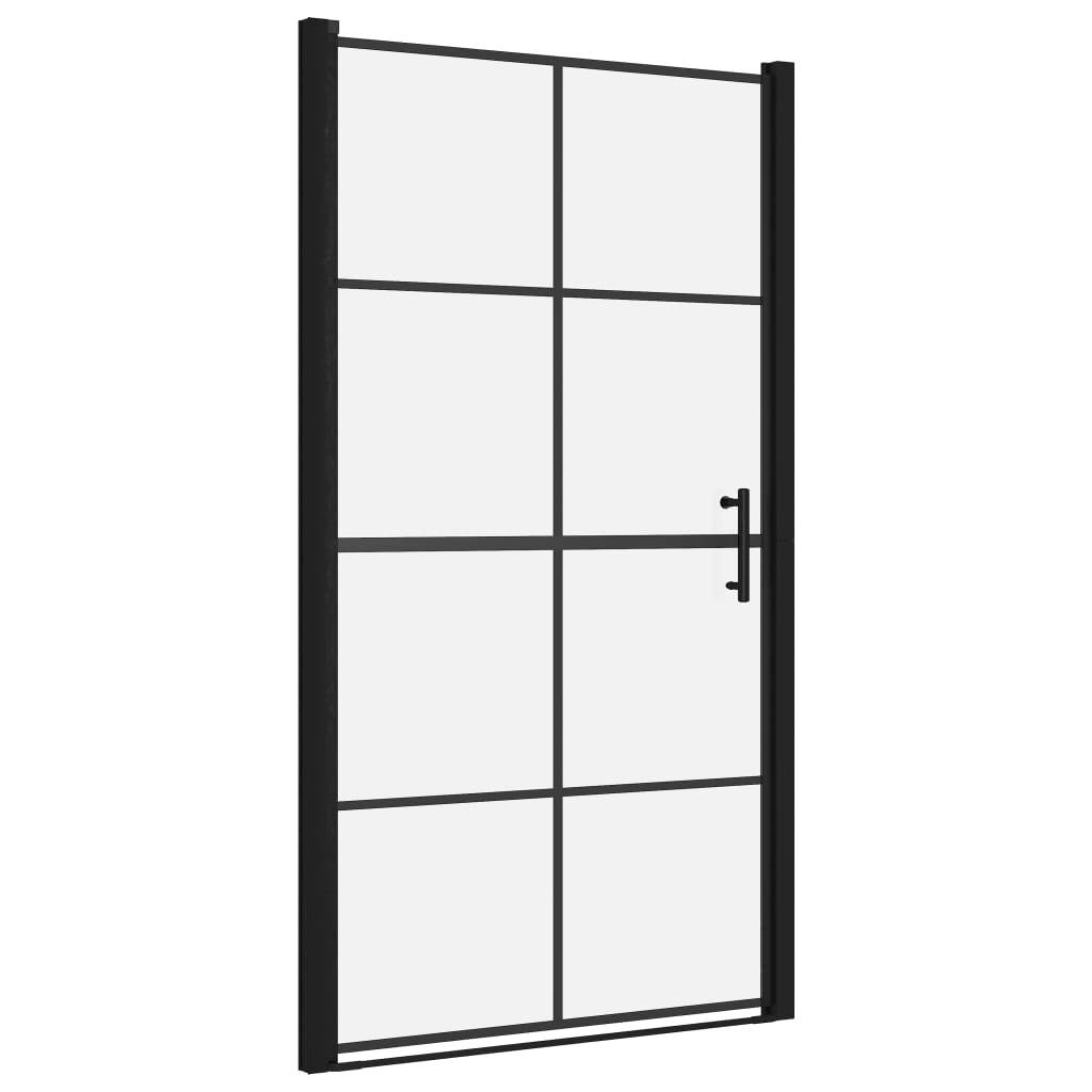 Shower Doors Tempered Glass 39.4"x70.1" Black