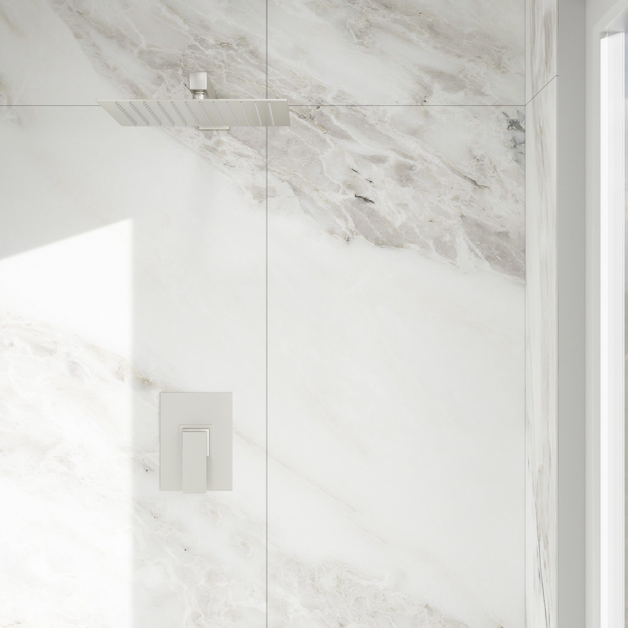 Shower Faucet Set,,Shower System with 10-Inch Rainfall Shower Head and Shower Valve, Brushed Nickel