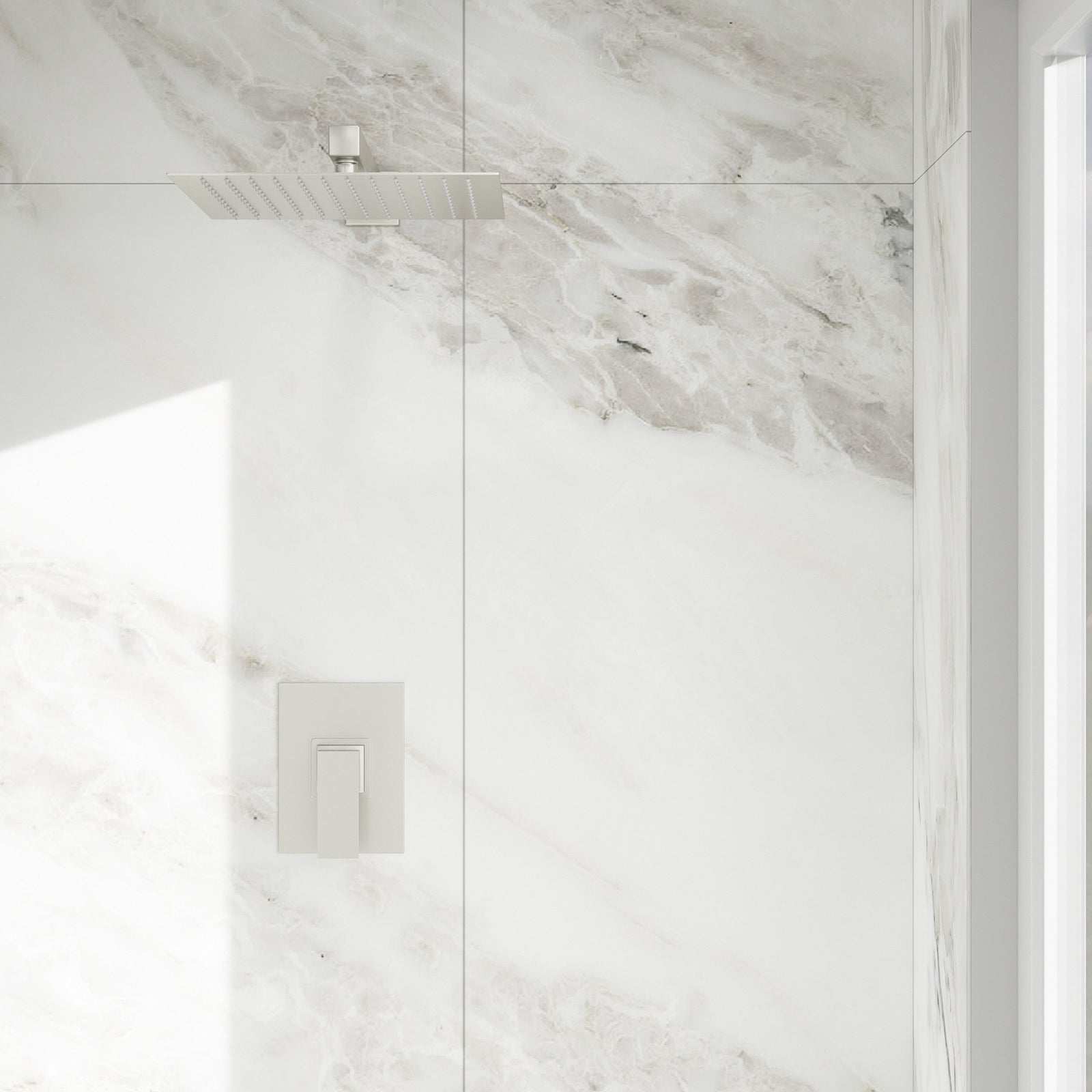 Shower Faucet Set,,Shower System with 10-Inch Rainfall Shower Head and Shower Valve, Brushed Nickel