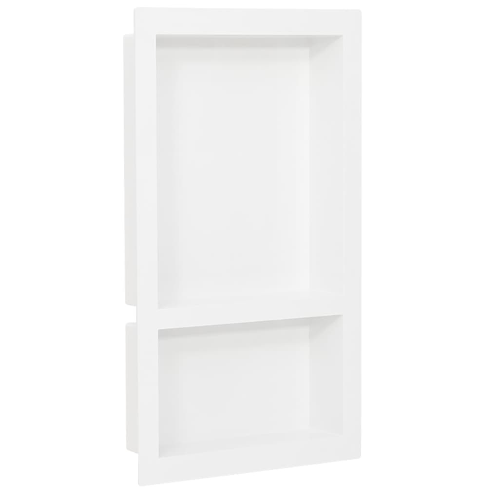 Shower Niche with 2 Compartments High Gloss White 16.1