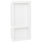 Shower Niche with 2 Compartments High Gloss White 16.1"x27.2"x3.5"