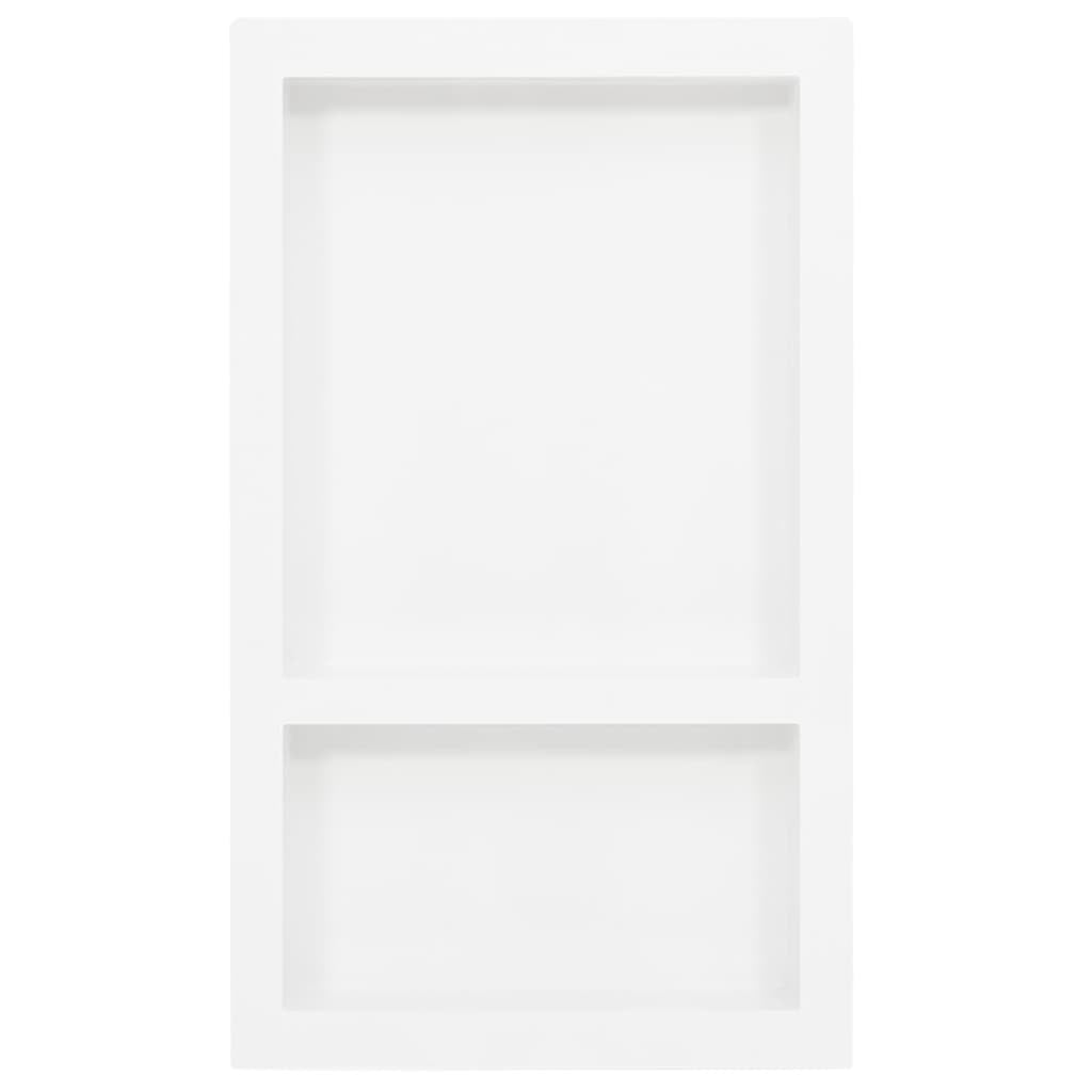 Shower Niche with 2 Compartments High Gloss White 16.1