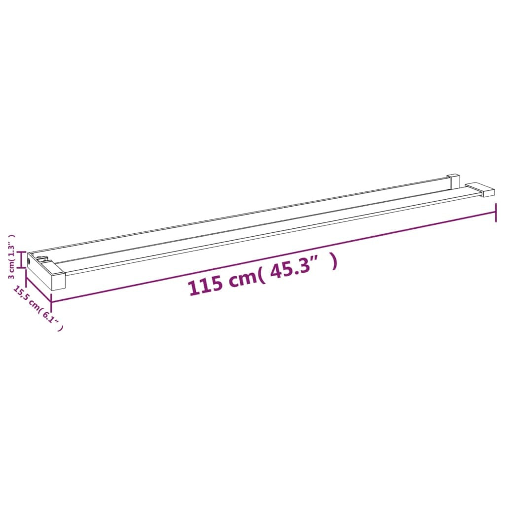 Shower Shelf for Walk-in Shower Wall Black 45.3