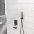 Shower System with Waterfall Tub Spout,12 Inch Ceiling Mount Square Shower System with Rough-in Valve,Oil Rubber Bronze