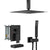 Shower System with Waterfall Tub Spout,12 Inch Ceiling Mount Square Shower System with Rough-in Valve,Oil Rubber Bronze