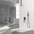 Shower System with Waterfall Tub Spout,12 Inch Ceiling Mount Square Shower System with Rough-in Valve,Oil Rubber Bronze