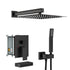 Shower System with Waterfall Tub Spout,12 Inch Wall Mounted Square Shower System with Rough-in Valve, Oil Rubber Bronze