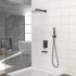 Shower System with Waterfall Tub Spout,12 Inch Wall Mounted Square Shower System with Rough-in Valve, Oil Rubber Bronze