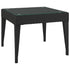 Side Table Black 19.7"x19.7"x15" Poly Rattan and Tempered Glass