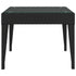 Side Table Black 19.7"x19.7"x15" Poly Rattan and Tempered Glass