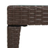 Side Table Brown 19.7"x19.7"x15" Poly Rattan and Tempered Glass