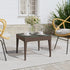 Side Table Brown 19.7"x19.7"x15" Poly Rattan and Tempered Glass