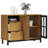 Sideboard with Glass Door FLAM 43.3"x15.7"x31.5" Solid Wood Pine