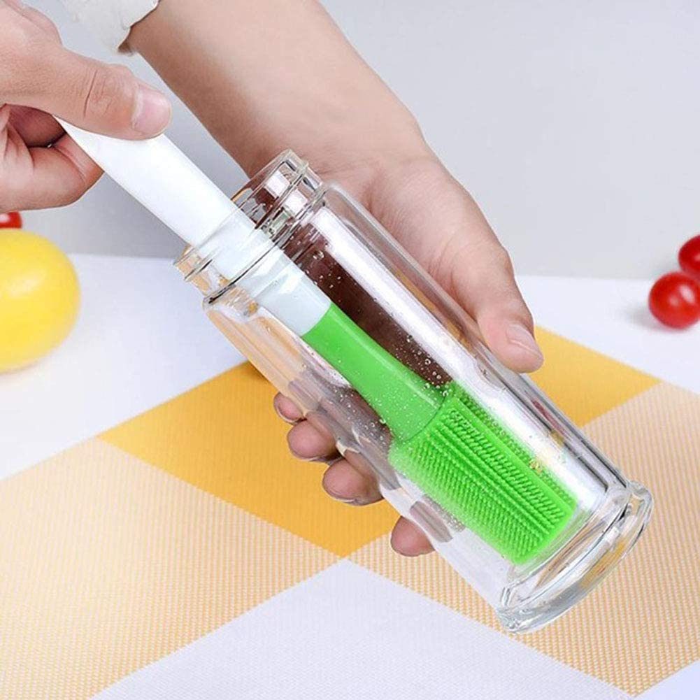 Silicone Cleaning Bottle Brush Silica Gel Cleaning Brush Bottle Cup Cleaning Brush for Glass Cup Thermos Coffee Mug Long Handle Dishwashing Tool - WoodPoly.com