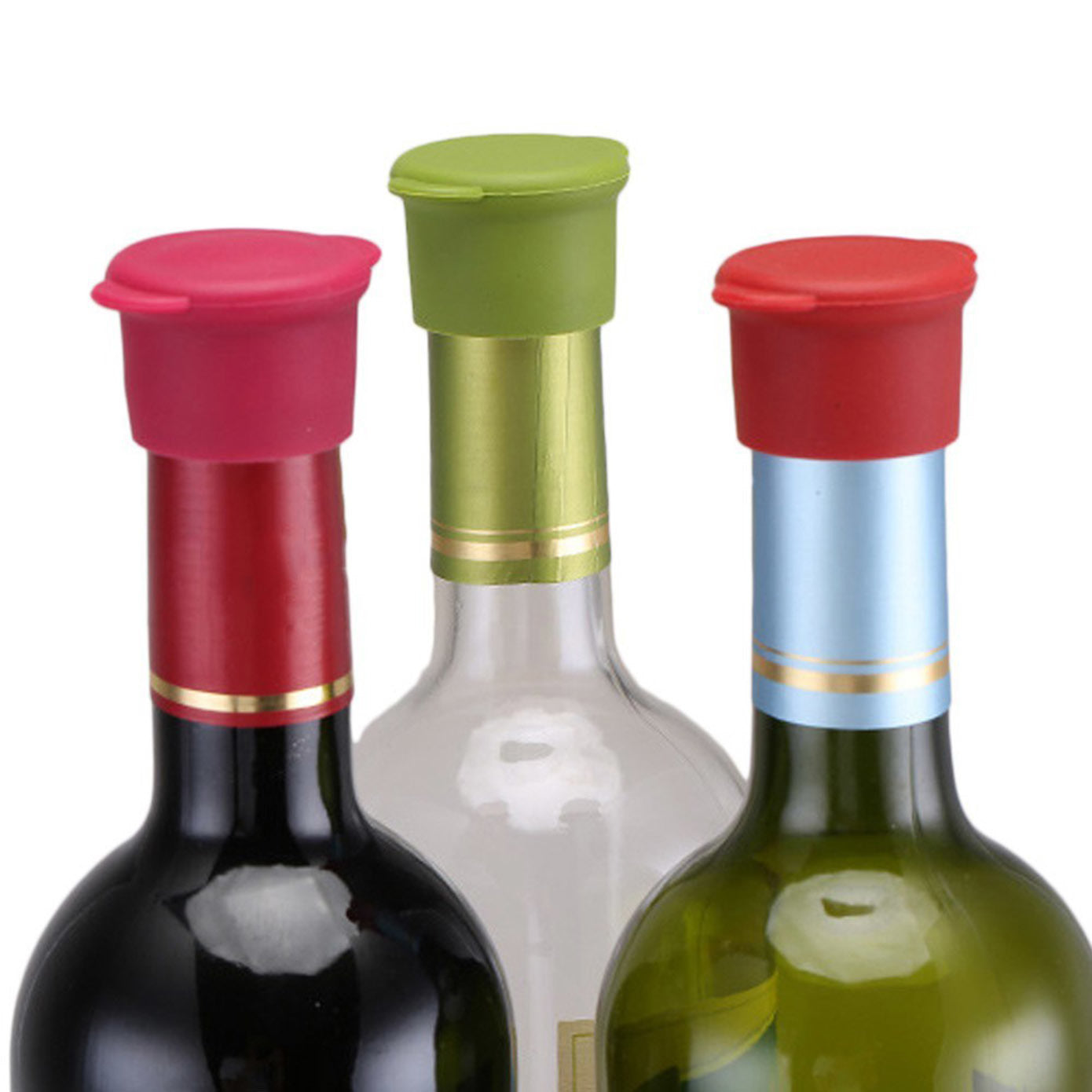 Silicone Wine Stoppers Bottle Caps Reusable and Unbreakable Sealer Covers to Keep Wine or Beer Fresh for Days with Air Tight Seal - WoodPoly.com