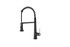 Single Handle Pull Down Sprayer Kitchen Faucet Commercial Spring Faucet with Touchless Sensor in Brushed + Black