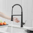 Single Handle Pull Down Sprayer Kitchen Faucet Commercial Spring Faucet with Touchless Sensor in Brushed + Black