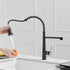 Single Handle Pull Down Sprayer Kitchen Faucet Commercial Spring Faucet with Touchless Sensor in Brushed + Black
