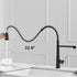 Single Handle Pull Down Sprayer Kitchen Faucet Commercial Spring Faucet with Touchless Sensor in Brushed + Black