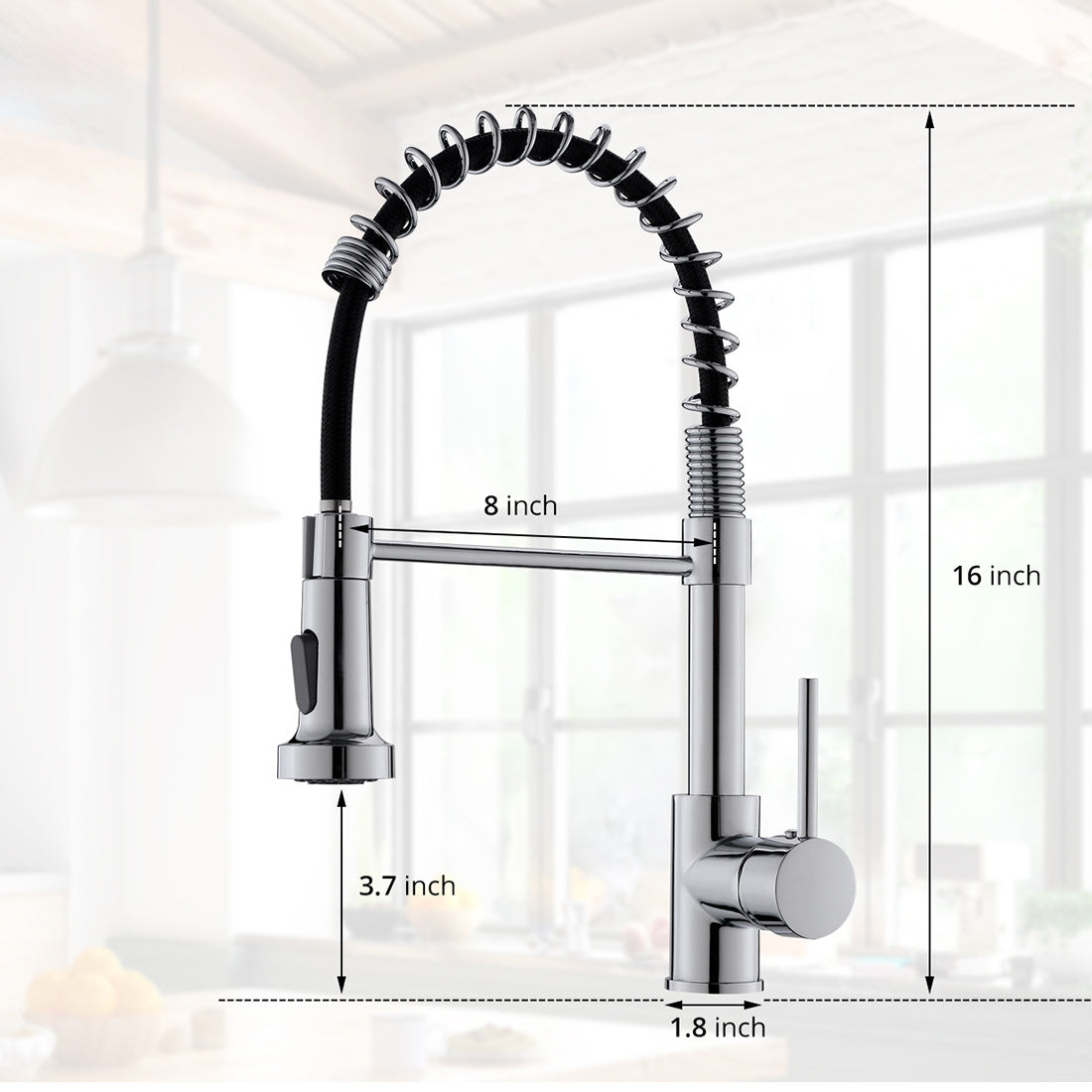 Single Handle Pull-Down Sprayer Kitchen Faucet