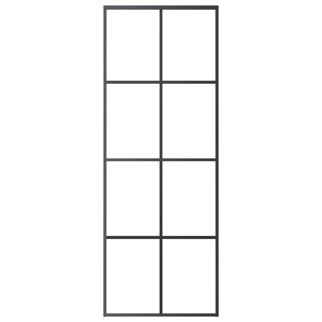 Sliding Door Black 29.9"x80.7" ESG Glass and Aluminum