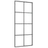 Sliding Door Black 35.4"x80.7" ESG Glass and Aluminum
