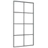 Sliding Door Black 40.4"x80.7" ESG Glass and Aluminum