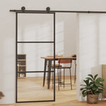 Sliding Door ESG Glass and Aluminum 35.4"x80.7" Black