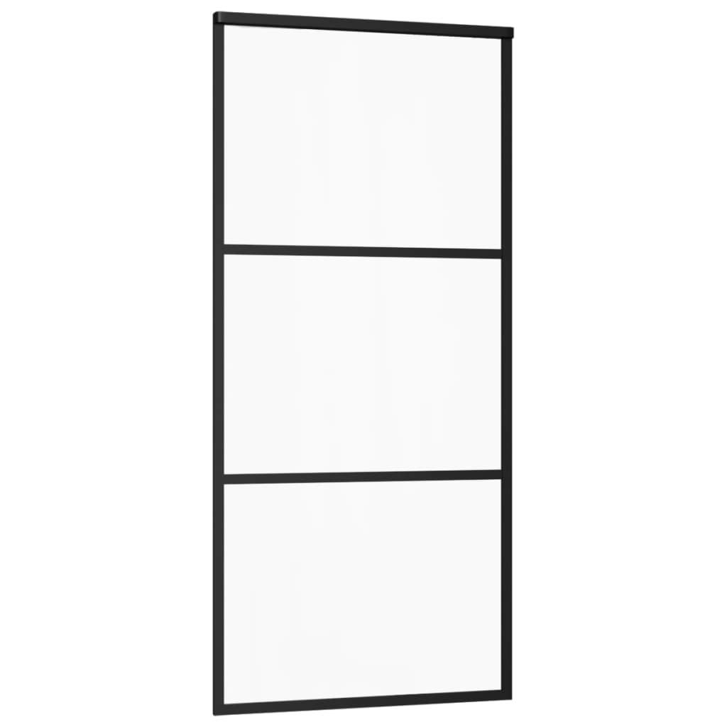 Sliding Door ESG Glass and Aluminum 35.4"x80.7" Black