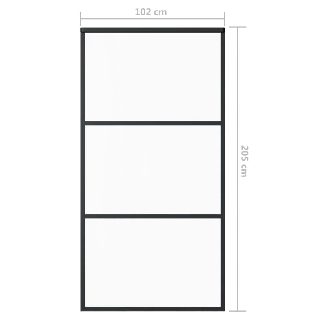 Sliding Door ESG Glass and Aluminum 40.2"x80.7" Black