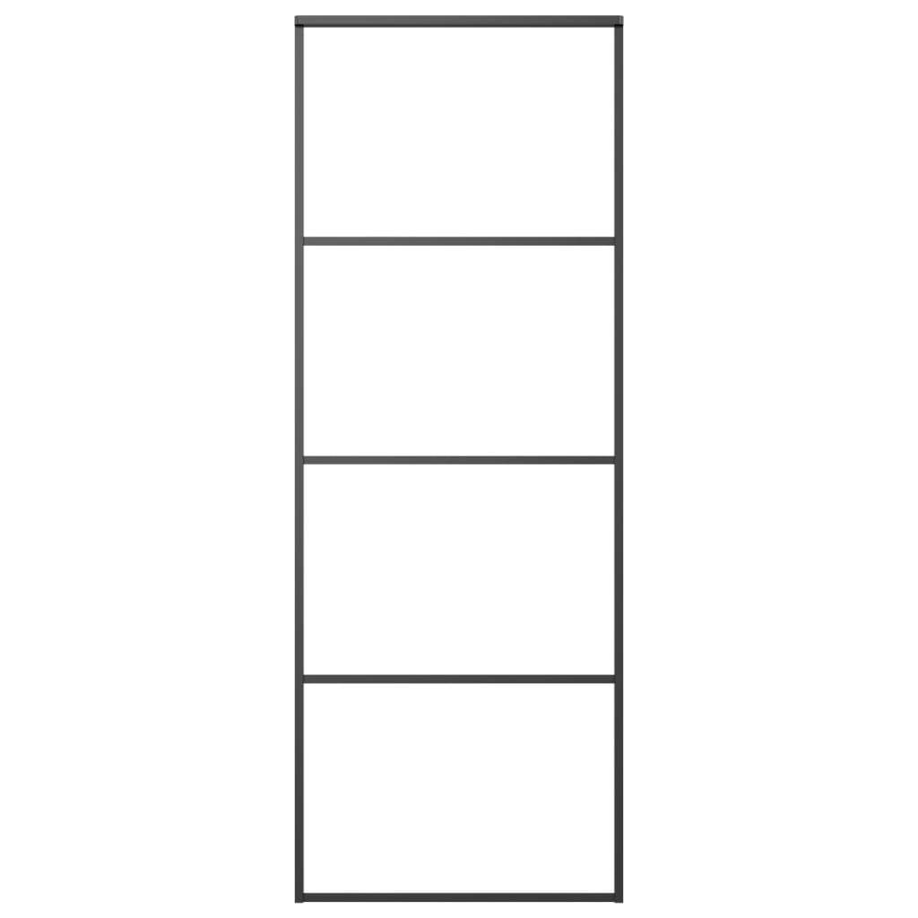 Sliding Door Frosted ESG Glass and Aluminum 29.9"x80.7" Black