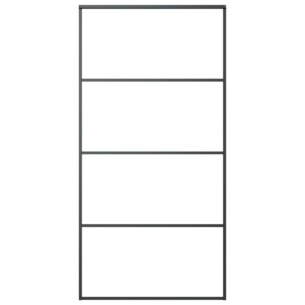 Sliding Door Frosted ESG Glass and Aluminum 40.4"x80.7" Black