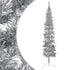 Slim Artificial Half Christmas Tree with Stand Silver 8 ft