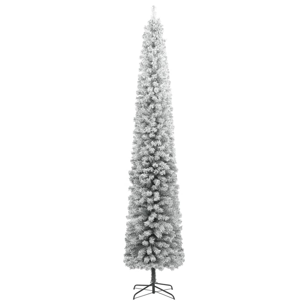 Slim Christmas Tree with Stand and Flocked Snow 106.3
