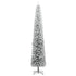 Slim Christmas Tree with Stand and Flocked Snow 106.3" PVC