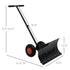 Snow Shovel with Wheels, Snow Pusher, Cushioned Adjustable Angle Handle Snow Removal Tool, 29" Blade, 10" Wheels, Black