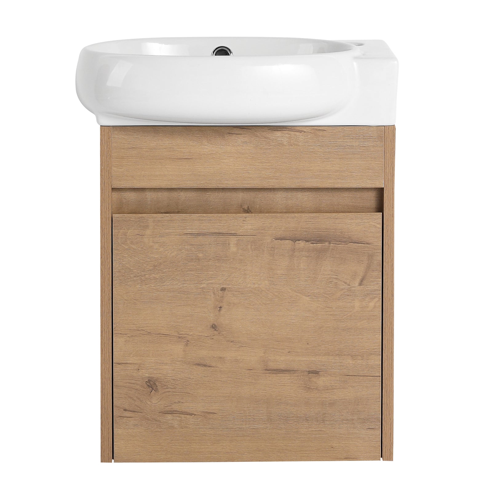 Soft Close Doors Bathroom Vanity With Sink,16 Inch For Small Bathroom