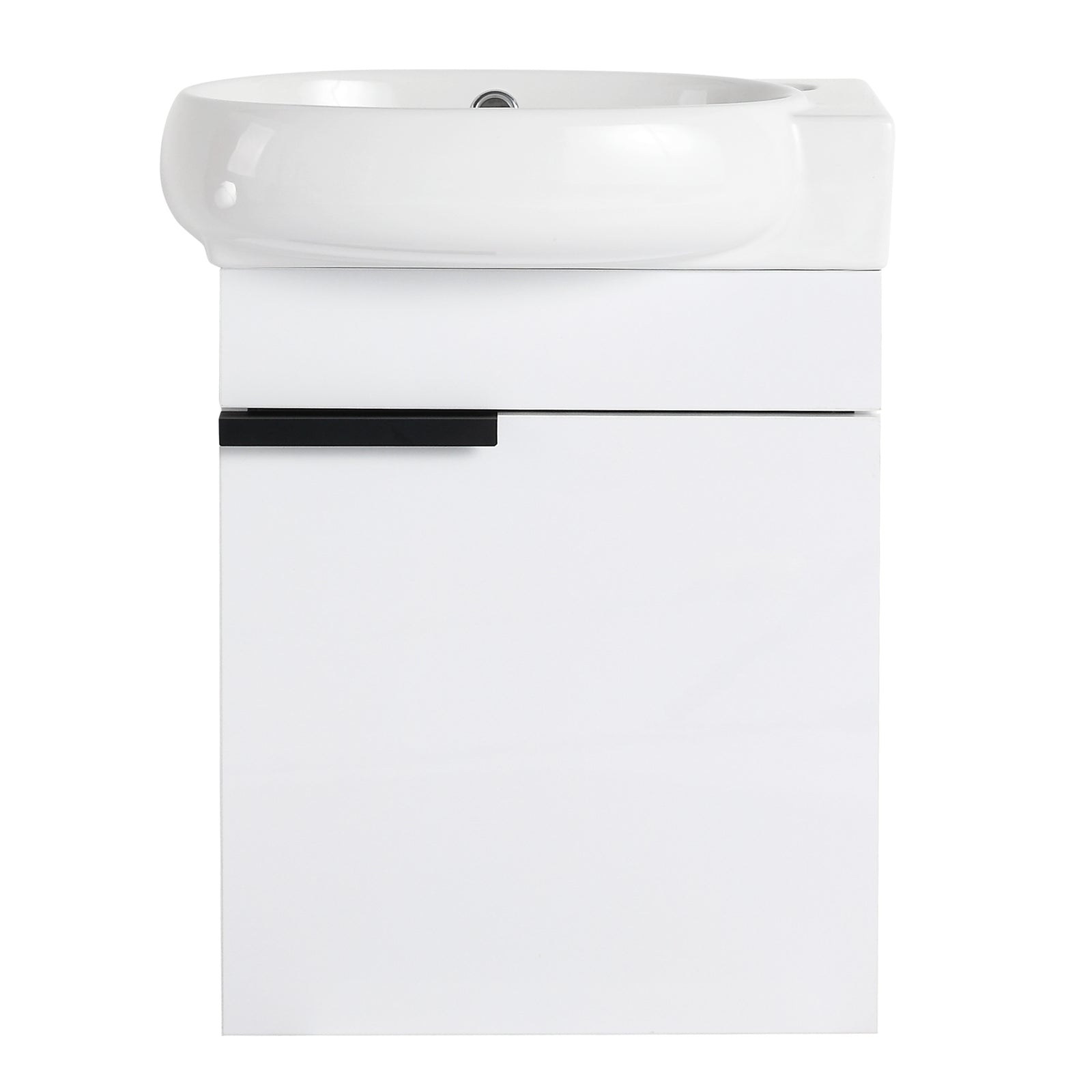 Soft Close Doors Bathroom Vanity With Sink,16 Inch For Small Bathroom