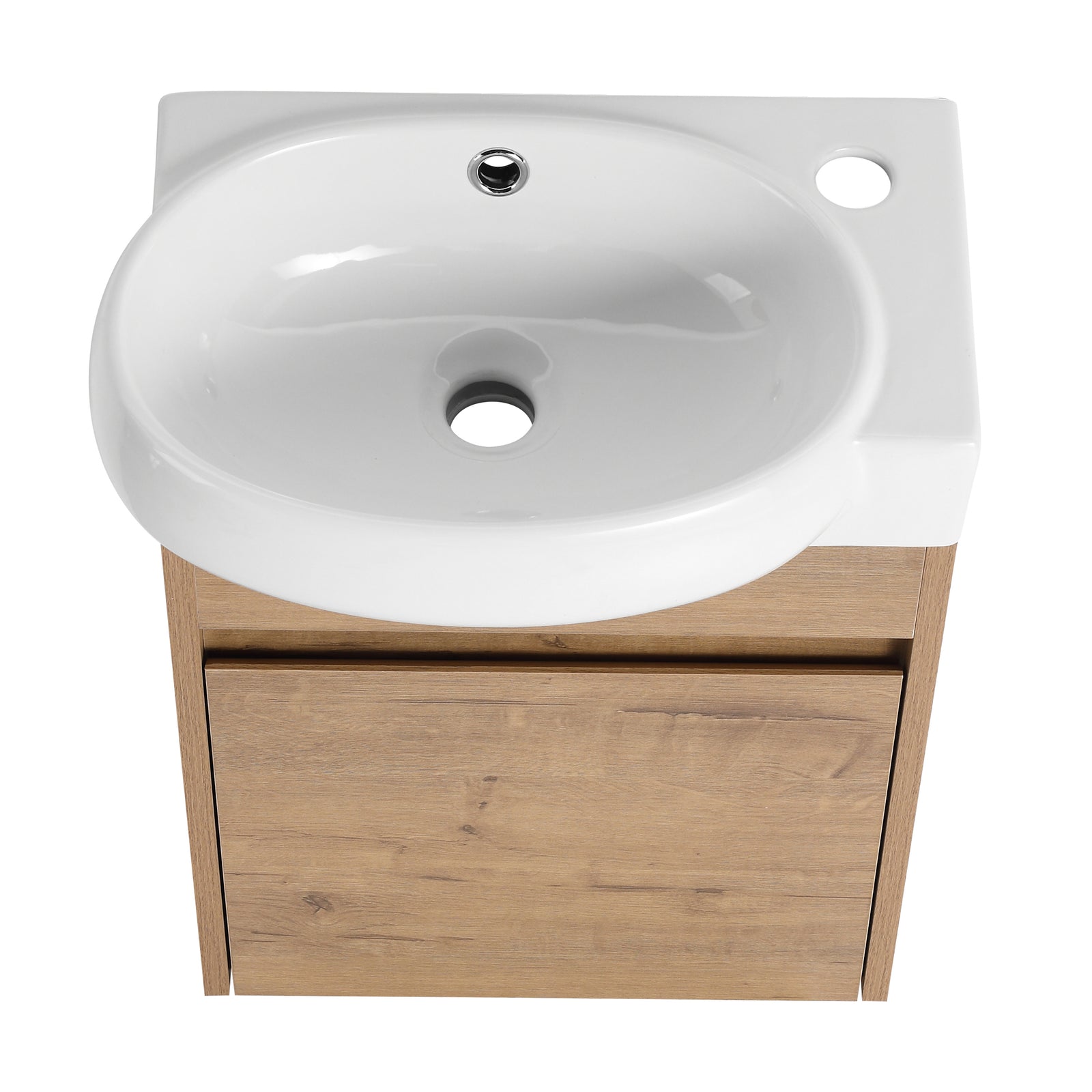Soft Close Doors Bathroom Vanity With Sink,16 Inch For Small Bathroom