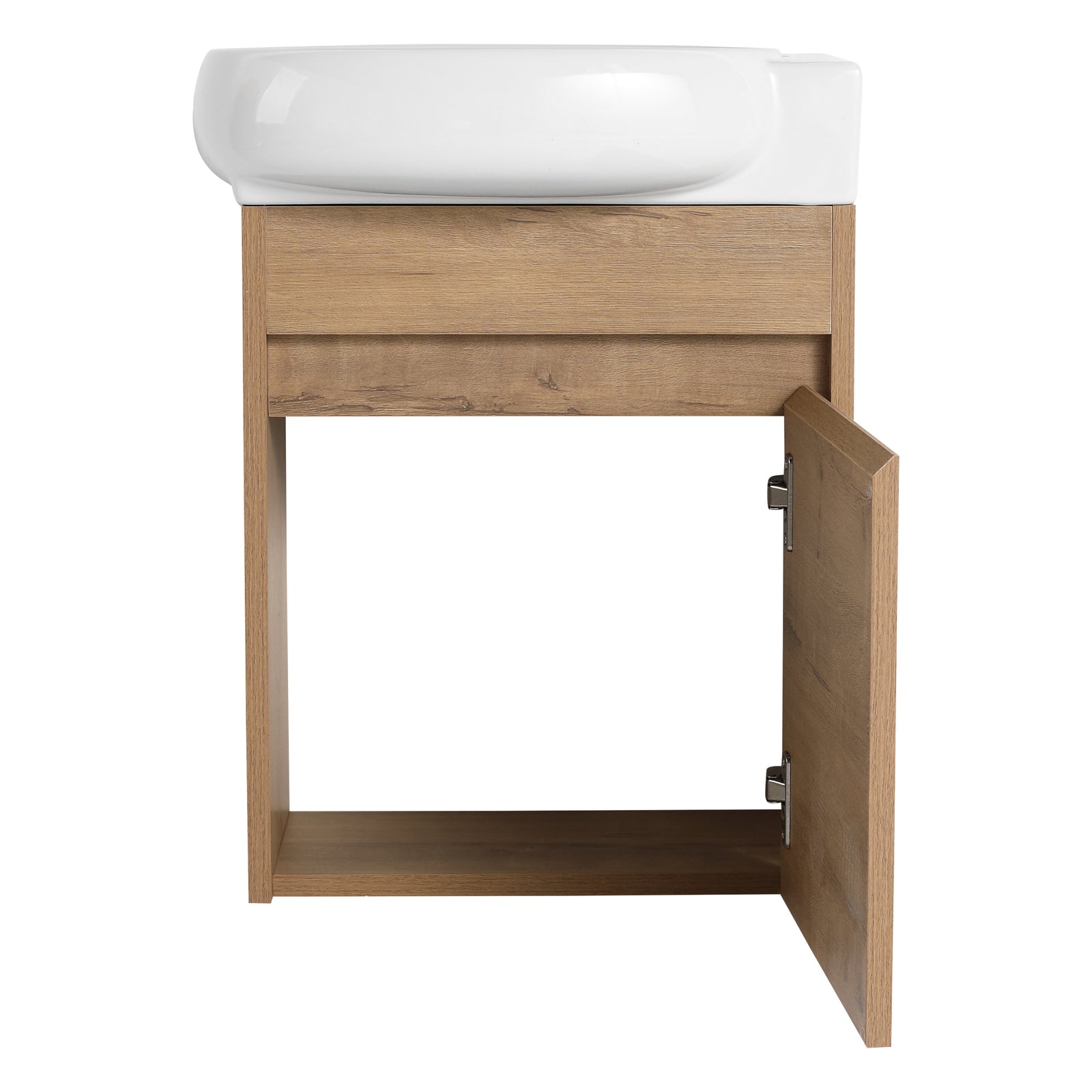 Soft Close Doors Bathroom Vanity With Sink,16 Inch For Small Bathroom