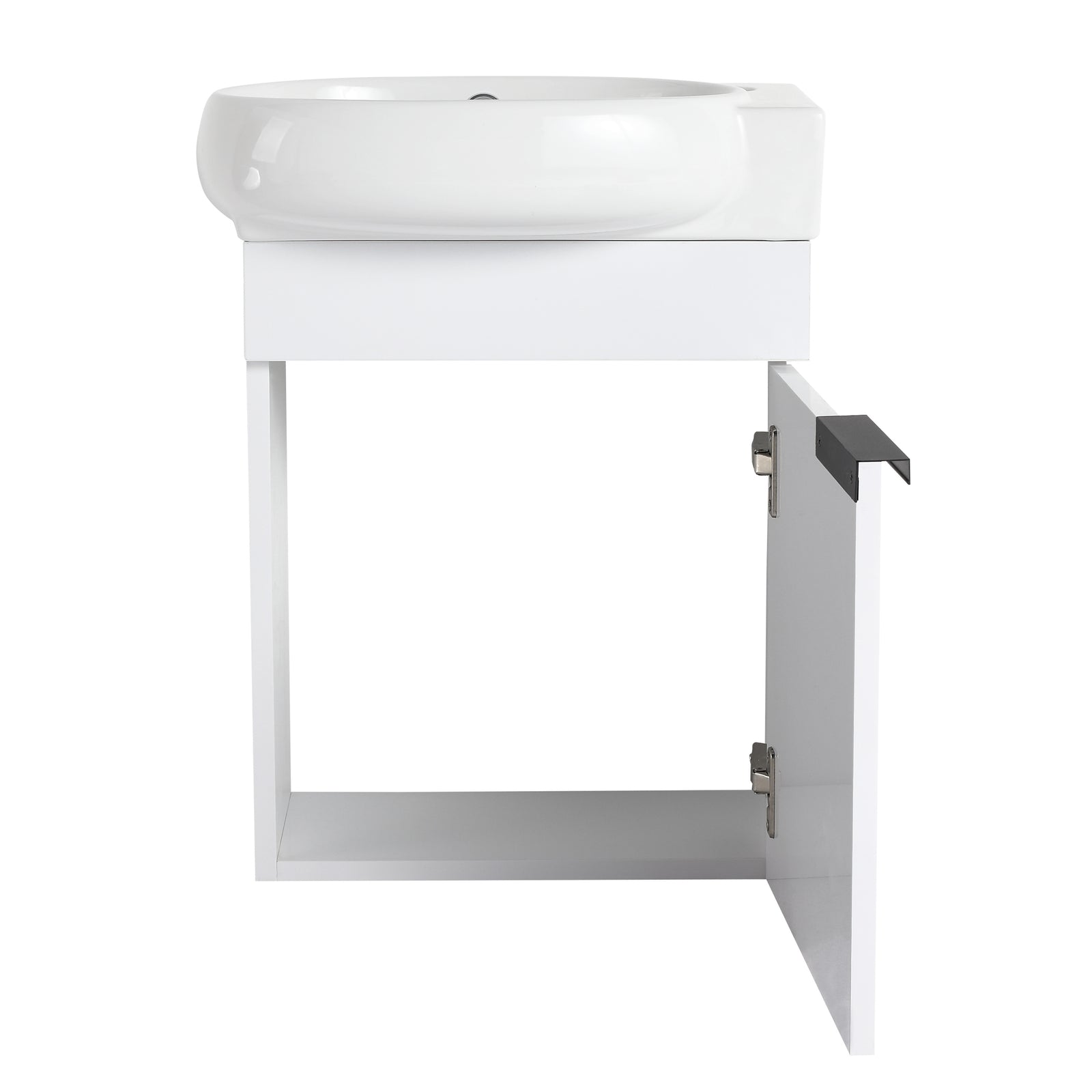Soft Close Doors Bathroom Vanity With Sink,16 Inch For Small Bathroom