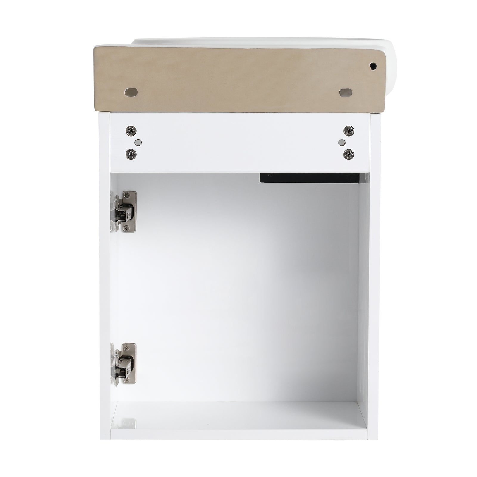 Soft Close Doors Bathroom Vanity With Sink,16 Inch For Small Bathroom