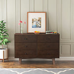 Solid Wood spray-painted drawer dresser bar,buffet tableware cabinet lockers buffet server console table lockers, retro round handle, applicable to the dining room, living room,kitchen corridor auburn
