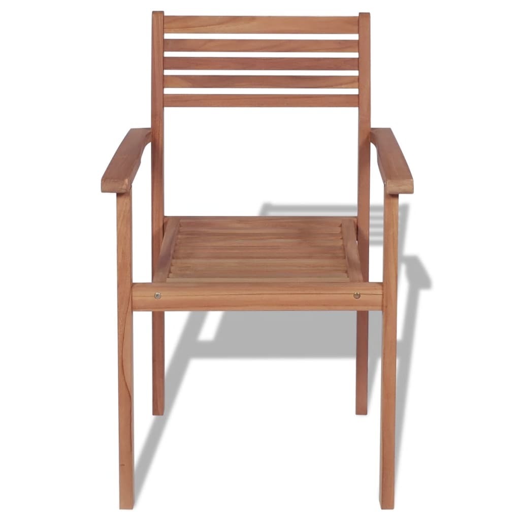 Stackable Patio Chairs 2 pcs Solid Teak Wood - WoodPoly.com