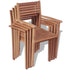 Stackable Patio Chairs 4 pcs Solid Teak Wood - WoodPoly.com