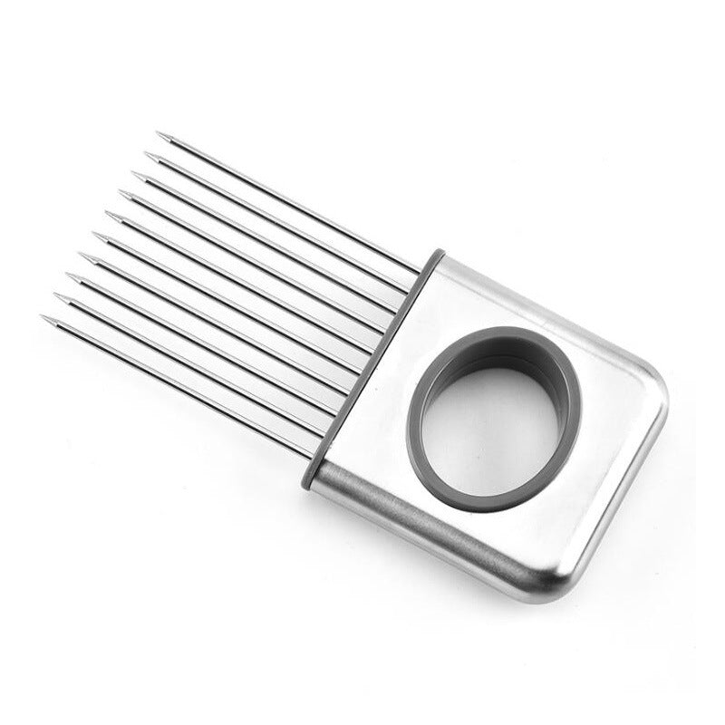 Stainless Steel Onion Holder Slicer Onion Needle for Slicing Tomato Lemon Meat Onion Holder Slicer Tools Cutter Meat Tenderizer Kitchen Gadget Tool - WoodPoly.com