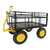 Steel Garden Cart, Heavy Duty 1400 lbs Capacity, with Removable Mesh Sides to Convert into Flatbed, Utility Metal Wagon with 2-in-1 Handle and 16 in Tires, Perfect for Garden, Farm, Yard