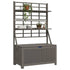 Storage Box with Trellis Gray 39"x19.7"x63" Solid Wood Acacia