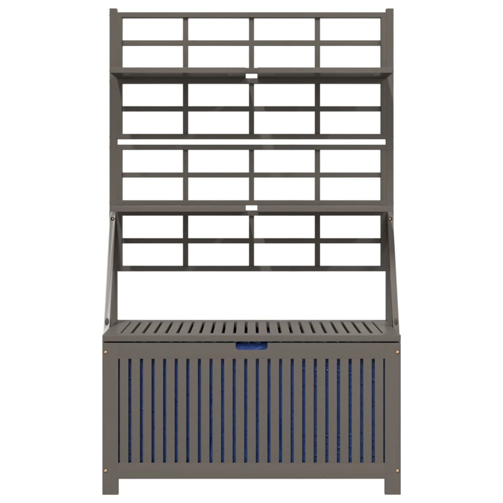 Storage Box with Trellis Gray 39"x19.7"x63" Solid Wood Acacia